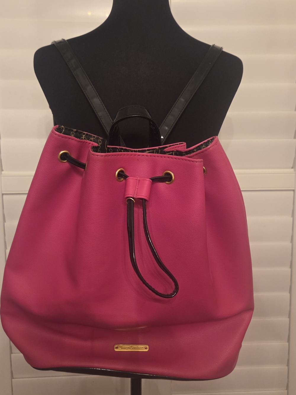 Juicy Couture Vibranr Pink Drawstring Bucket Backpack - Women
